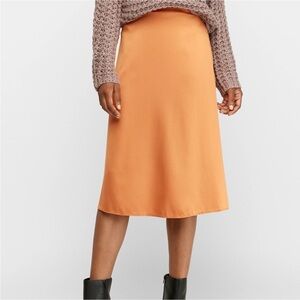 Express Bright Yellow Satin Skirt